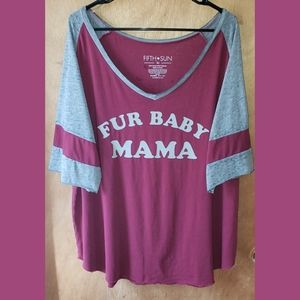 NWOT Womens Fur Baby Mama T-Shirt Size: 2X